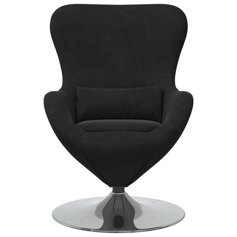 vidaXL Egg Chair Black 63 x 73 x 90 cm Velvet