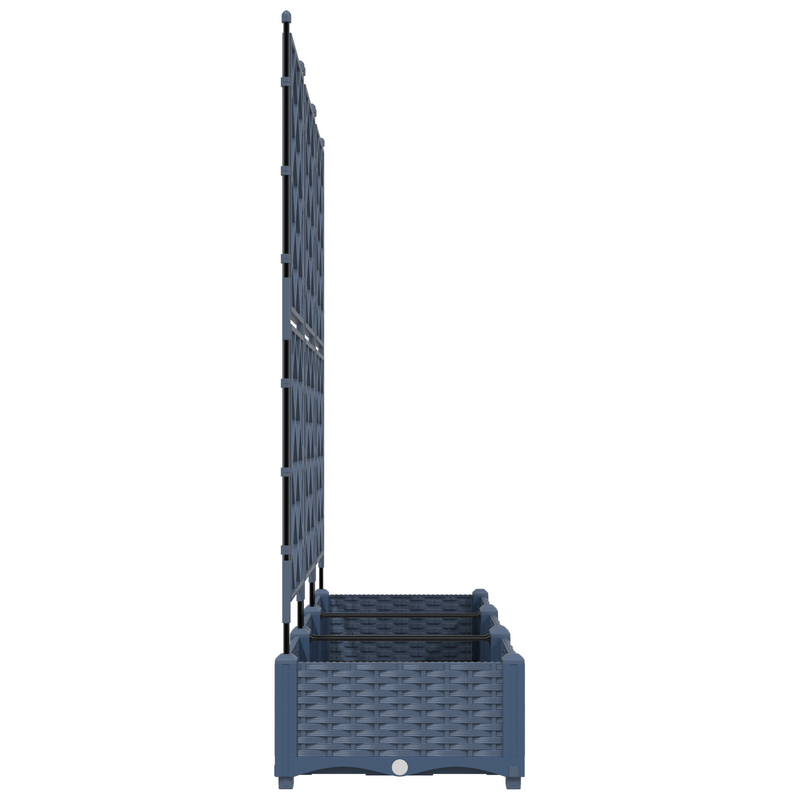 vidaXL Garden Planter with Trellis 3 pcs Grey 120 x 40 x 125.5 cm PP
