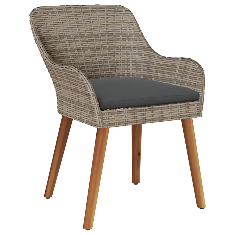 vidaXL Garden Chair 2 pcs Black 62.5 x 55 x 82 cm Poly Rattan