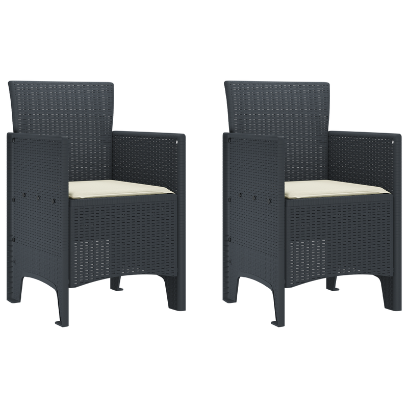 vidaXL Garden Chair 2 pcs Anthracite 53 x 49 x 85 cm Polypropylene