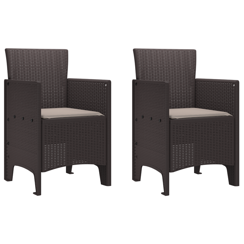 vidaXL Garden Chair 2 pcs Brown 53 x 49 x 85 cm Polypropylene