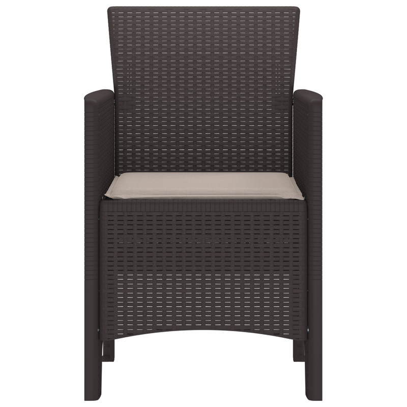 vidaXL Garden Chair 2 pcs Brown 53 x 49 x 85 cm Polypropylene