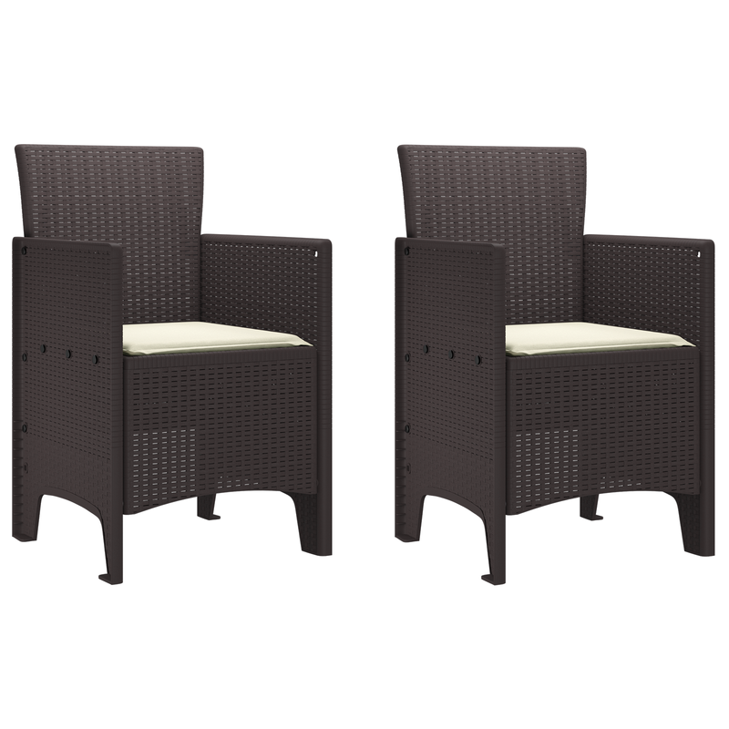vidaXL Garden Chair 2 pcs Brown 53 x 49 x 85 cm Polypropylene