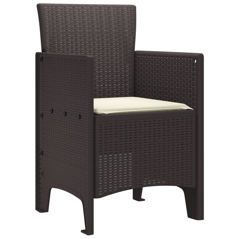 vidaXL Garden Chair 2 pcs Brown 53 x 49 x 85 cm Polypropylene