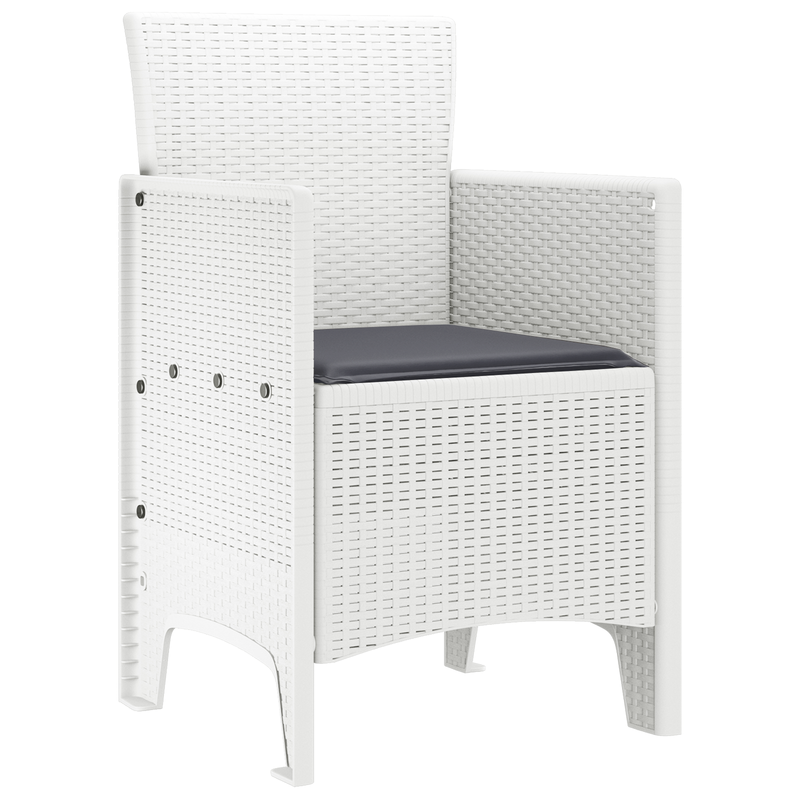 vidaXL Garden Chair 2 pcs White 53 x 49 x 85 cm Polypropylene