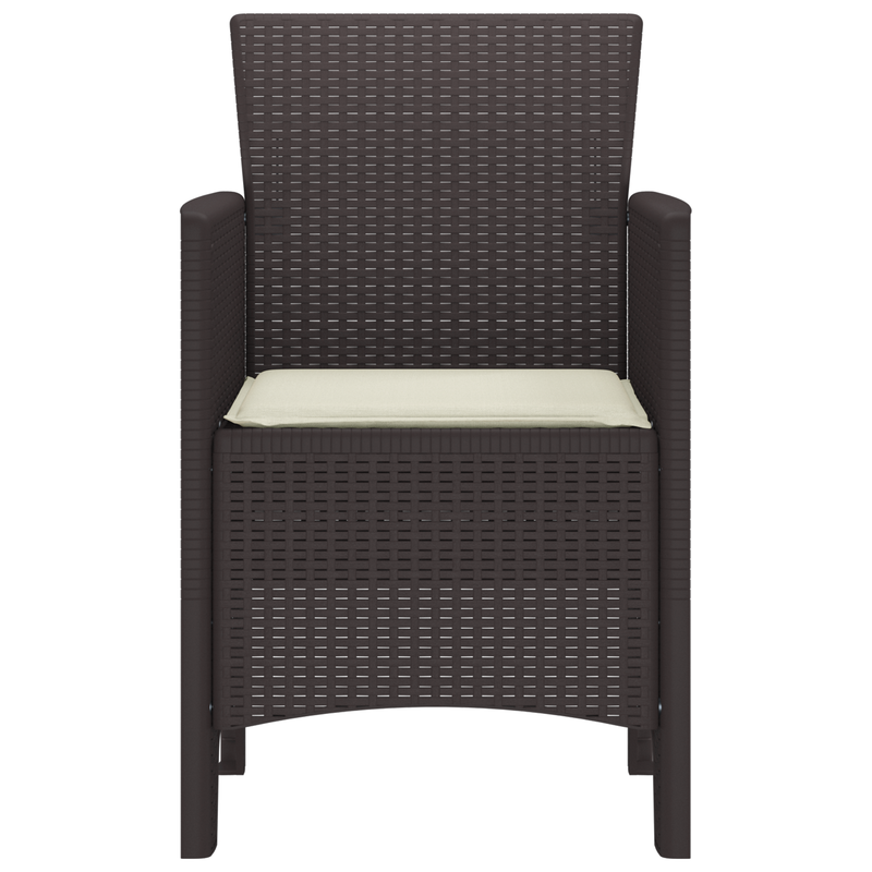 vidaXL Garden Chair 4 pcs Brown 53 x 49 x 85 cm Polypropylene