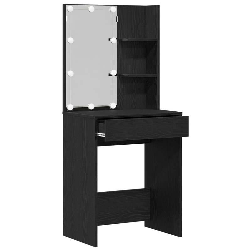 vidaXL Dressing Table Black Oak 60 x 40 x 140 cm Engineered Wood