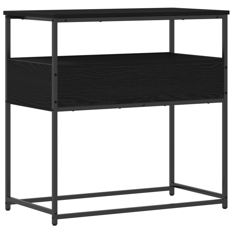 vidaXL Console Table with Drawer with Shelf Black oak 75 x 40 x 75 cm