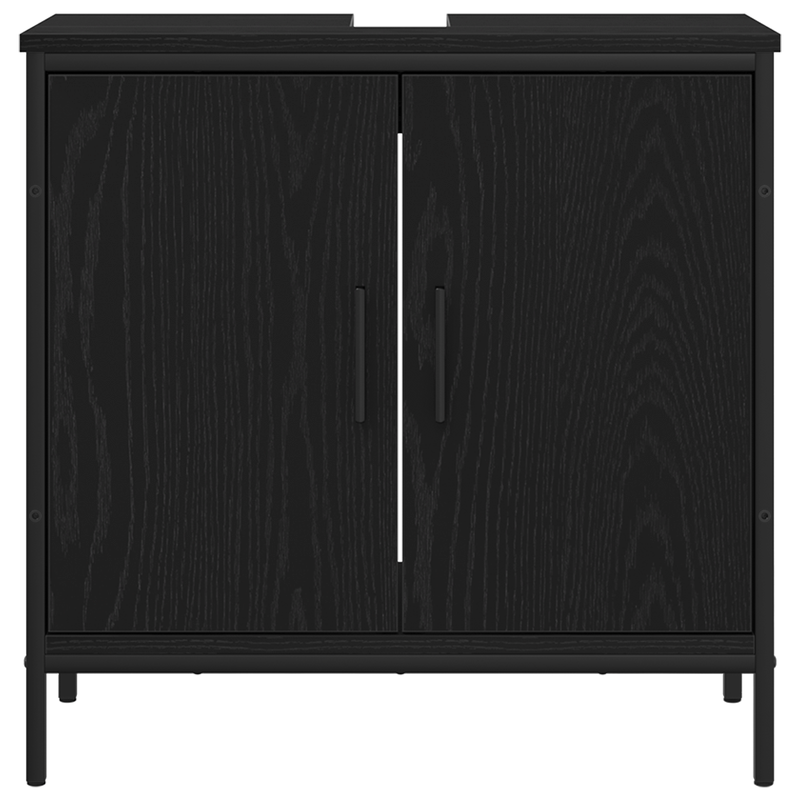 vidaXL Bathroom Sink Cabinet Black Oak 60 x 30 x 60 cm Engineered Wood