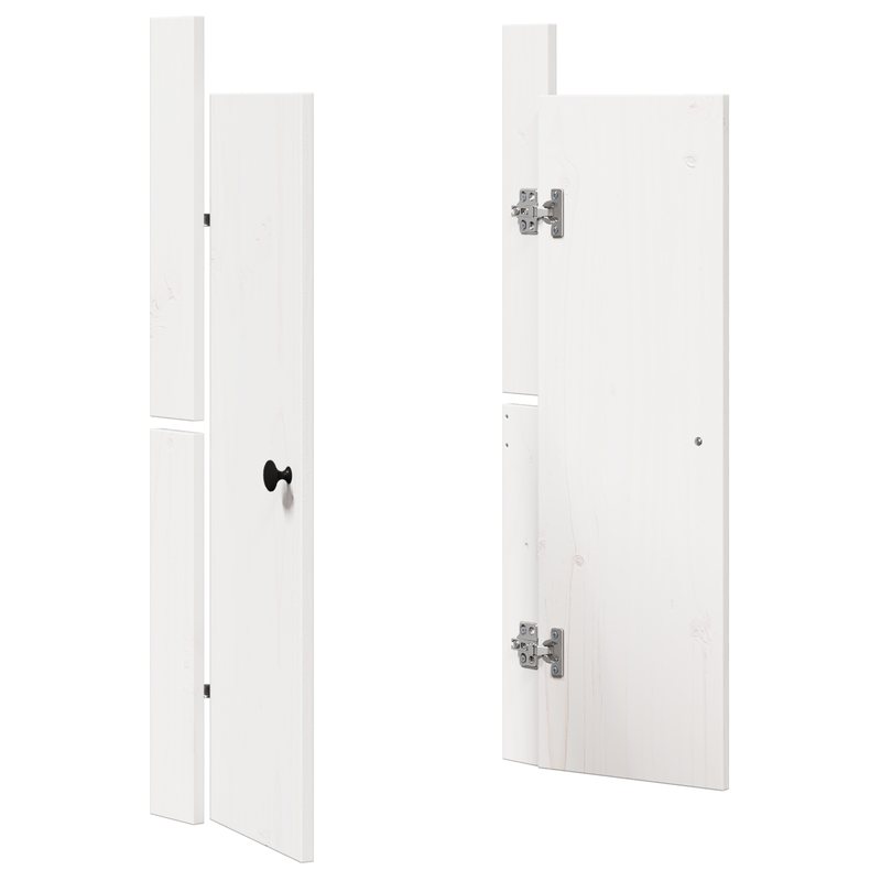 vidaXL Kitchen Door 2 pcs White 50 x 9 x 82 cm Solid Pine wood