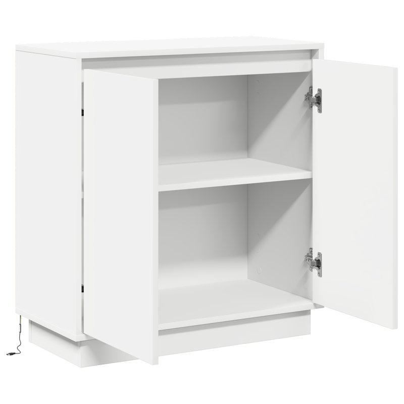 LED Sideboard with Door White 71 x 34,5 x 75 cm Engineered Wood