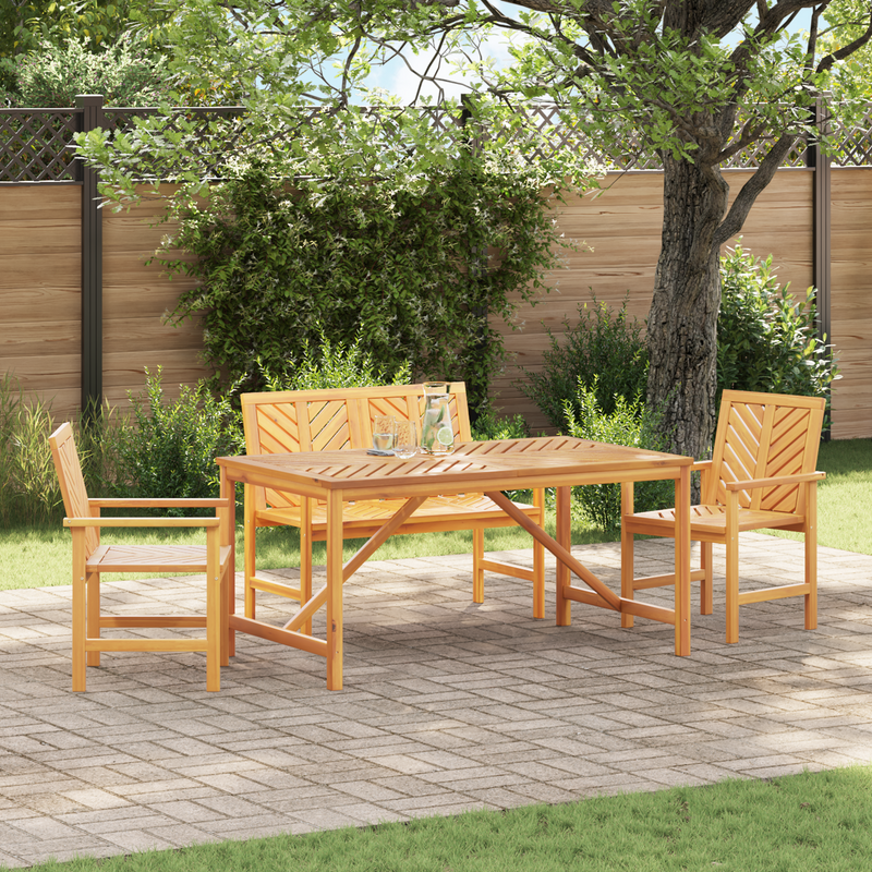 vidaXL Garden Dining Set 4 pcs Brown 150 x 90 x 74 cm