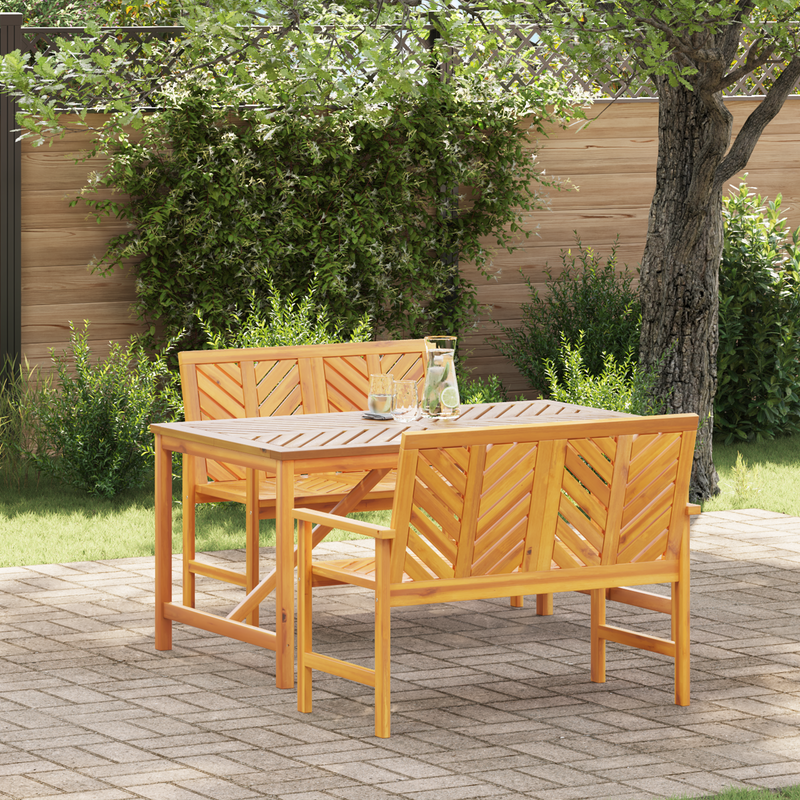 vidaXL Garden Dining Set 3 pcs Brown 150 x 90 x 74 cm