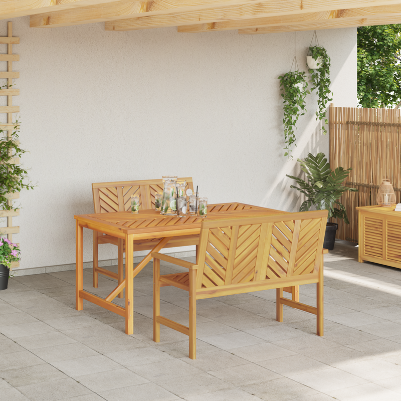 vidaXL Garden Dining Set 3 pcs Brown 150 x 90 x 74 cm