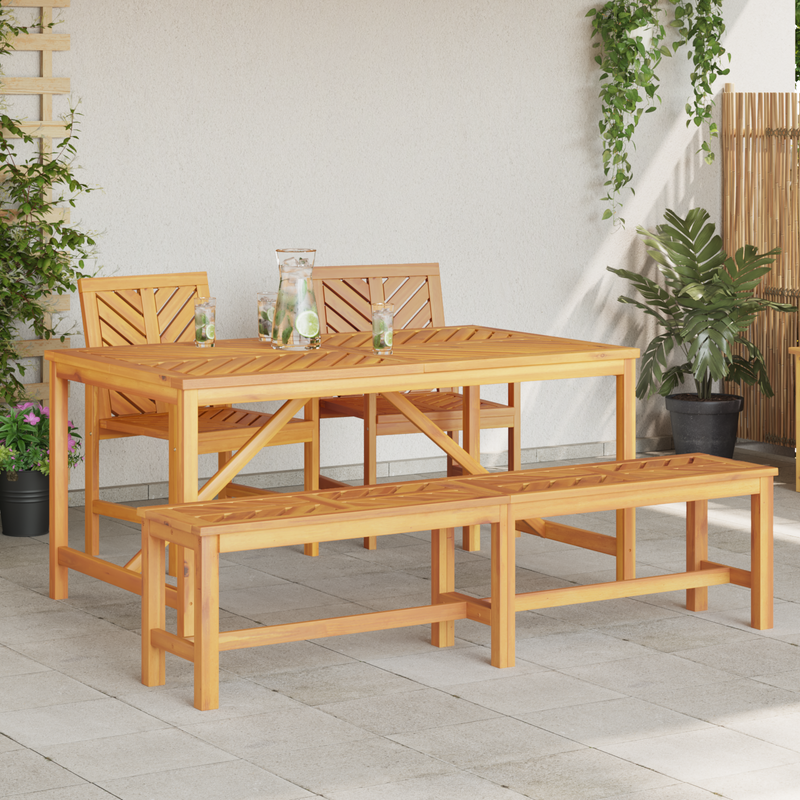 vidaXL Garden Dining Set 4 pcs Brown 150 x 90 x 74 cm