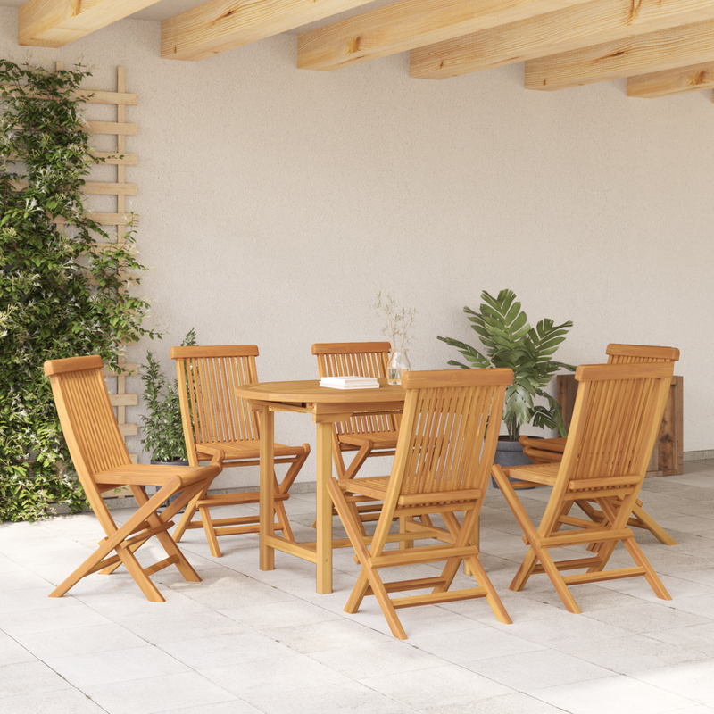 vidaXL Garden Dining Set 7 pcs Brown 160 x 80 x 75 cm Solid teak wood