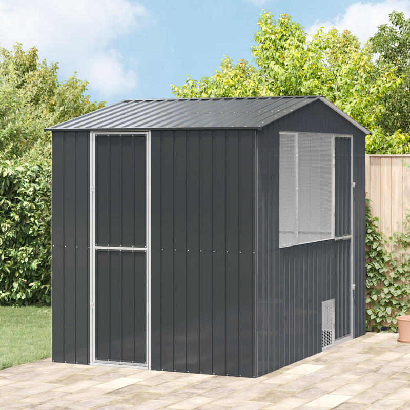 vidaXL Bird Cage Anthracite 215 x 310 x 247 cm Galvanised Steel