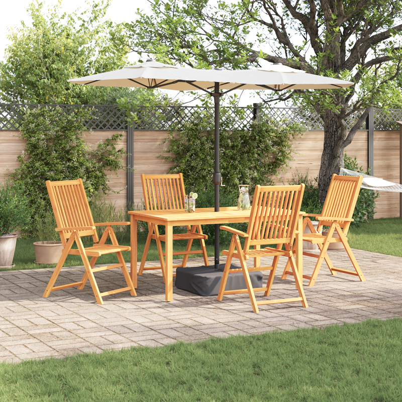 vidaXL Garden Dining Set Folding 5 pcs Brown Solid acacia wood