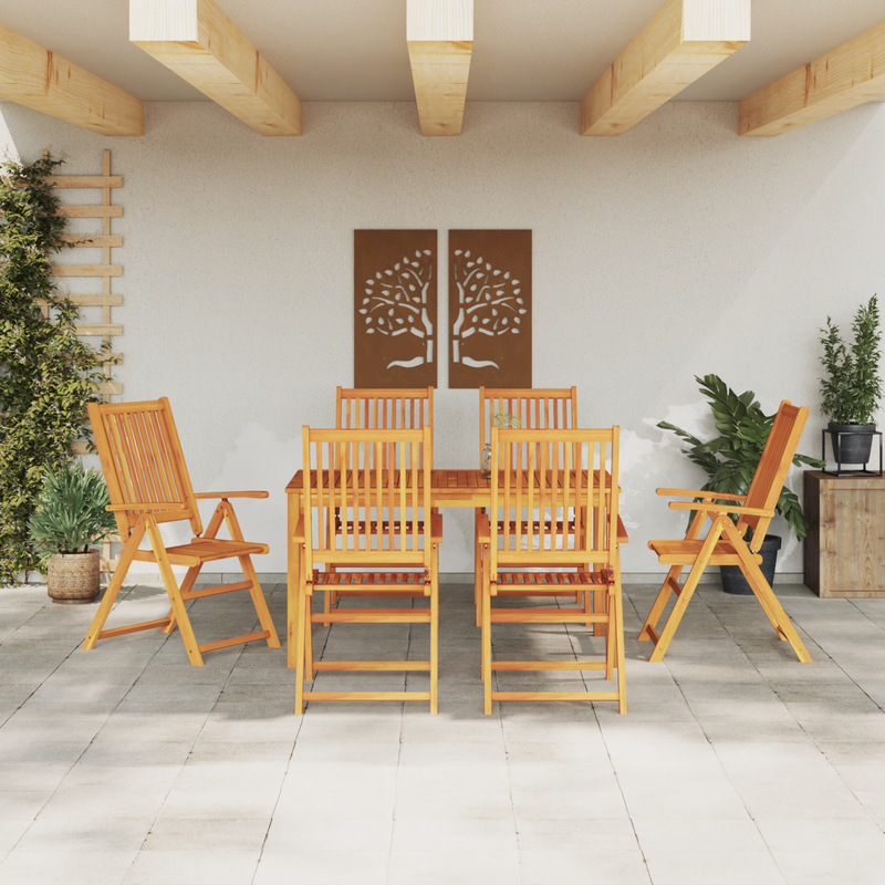 vidaXL Garden Dining Set Folding 7 pcs Brown Solid acacia wood