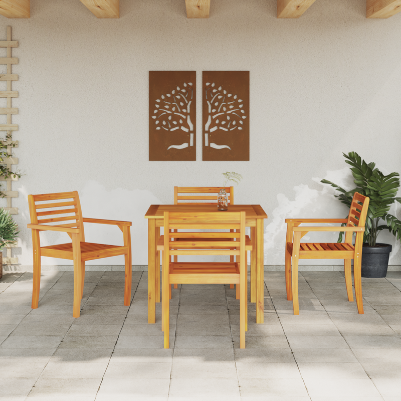 vidaXL Garden Dining Set 5 pcs Brown Solid Acacia Wood
