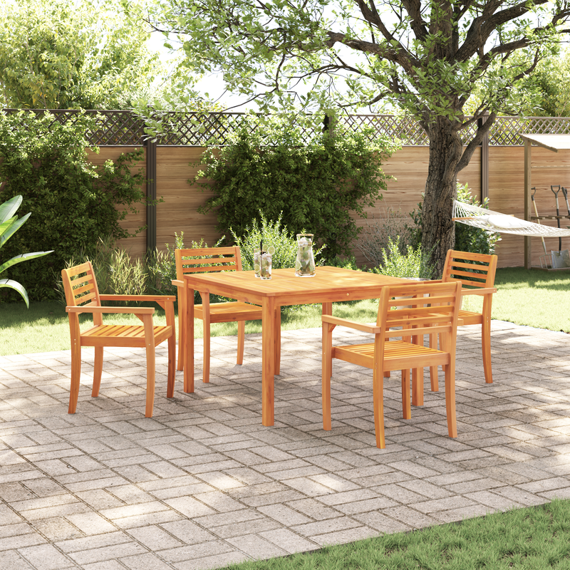 vidaXL Garden Dining Set 5 pcs Brown Solid Acacia Wood