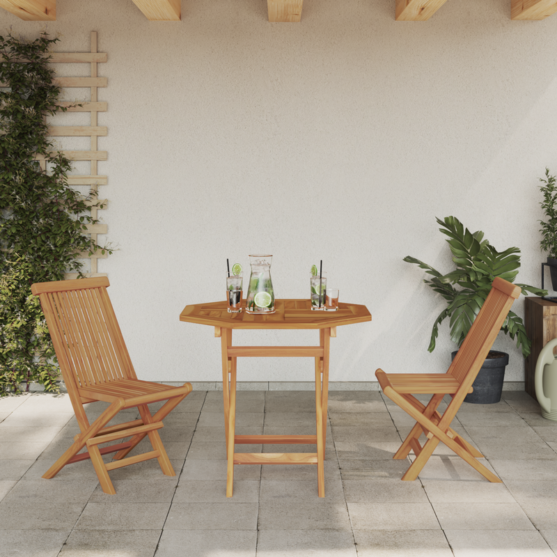 vidaXL Garden Dining Set 2 pcs Brown Solid teak wood