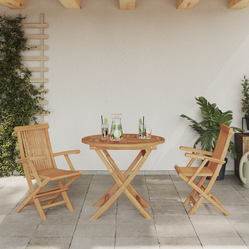 vidaXL Garden Dining Set 2 pcs Brown Solid teak wood