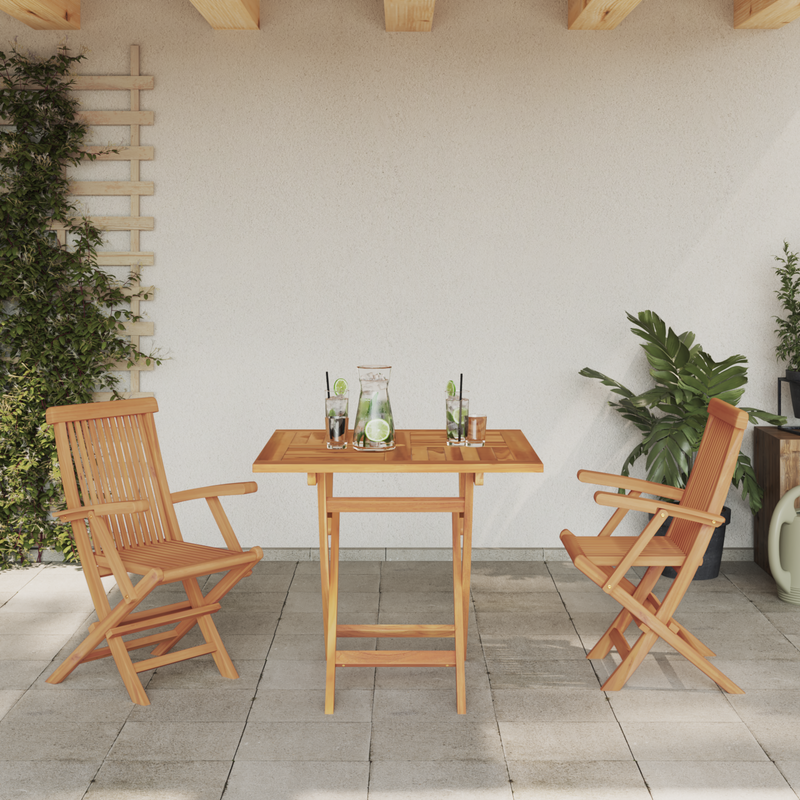 vidaXL Garden Dining Set 2 pcs Brown Solid teak wood