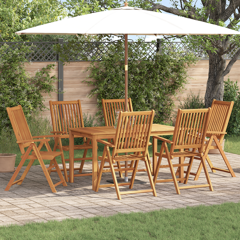 vidaXL Garden Dining Set Folding 7 pcs Brown Solid Acacia wood
