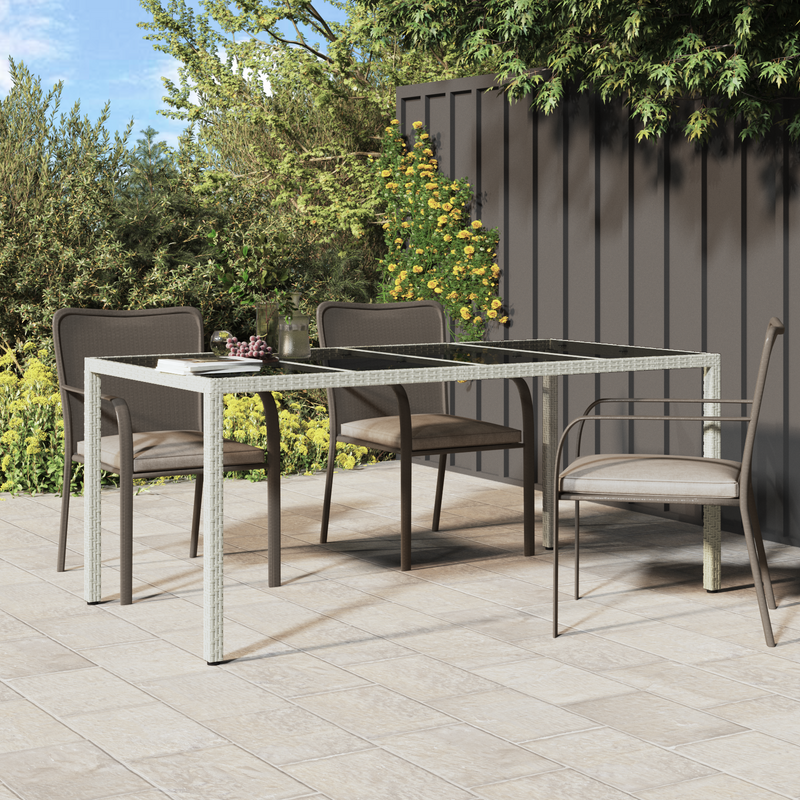 vidaXL Garden Dining Table White 190 x 90 x 75 cm Poly rattan