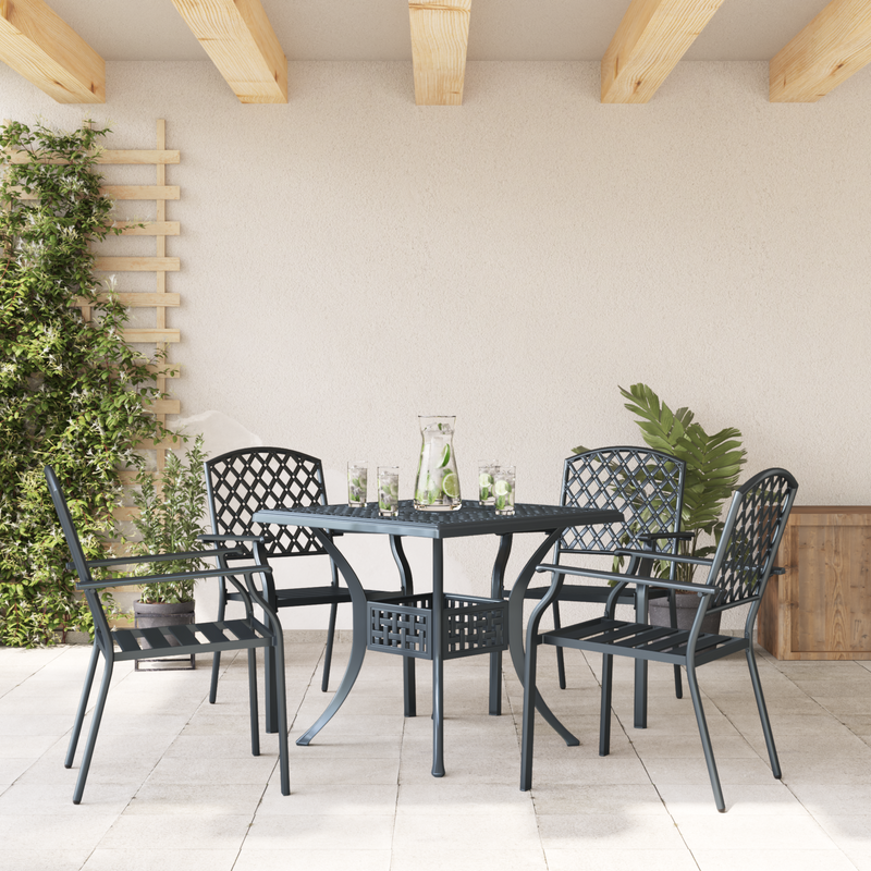 vidaXL Garden Chair 4 pcs Anthracite 56 x 65 x 89 cm Steel