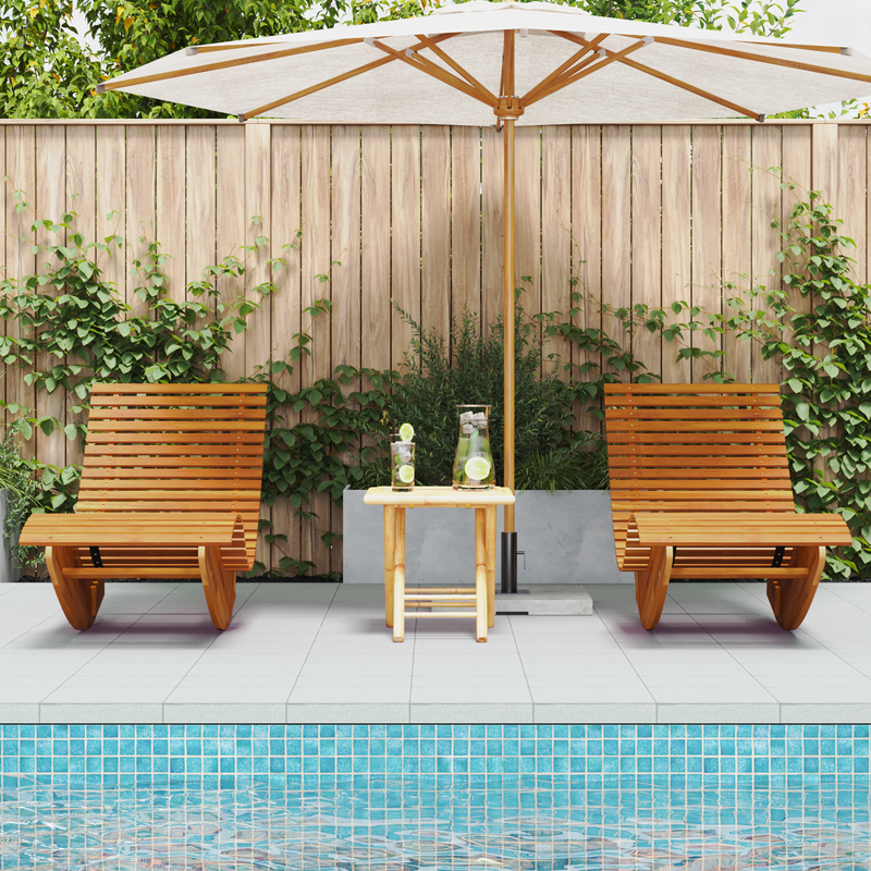 vidaXL Rocking Sun Loungers 2 pcs Brown 154 x 60 x 74 cm
