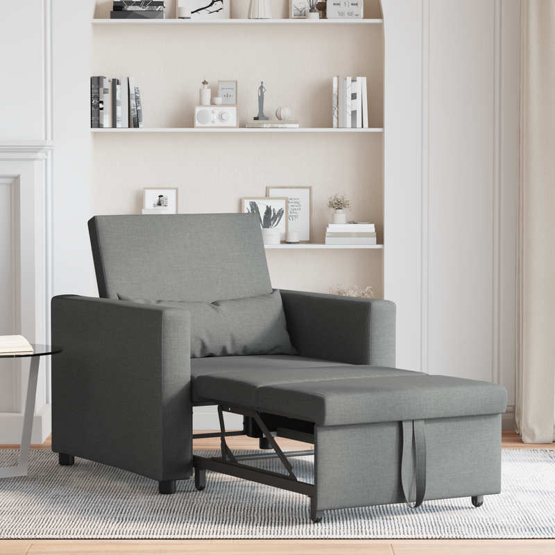 vidaXL Pull out Sofa Bed Single Dark grey 90 x 165 x 87 cm Fabric