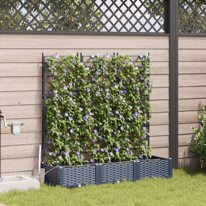 vidaXL Garden Planter 3 pcs Grey 120 x 120 x 142 cm Steel