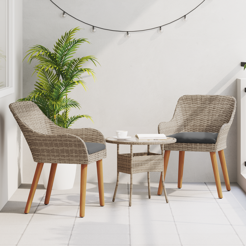 vidaXL Garden Chair 2 pcs Black 62.5 x 55 x 82 cm Poly Rattan