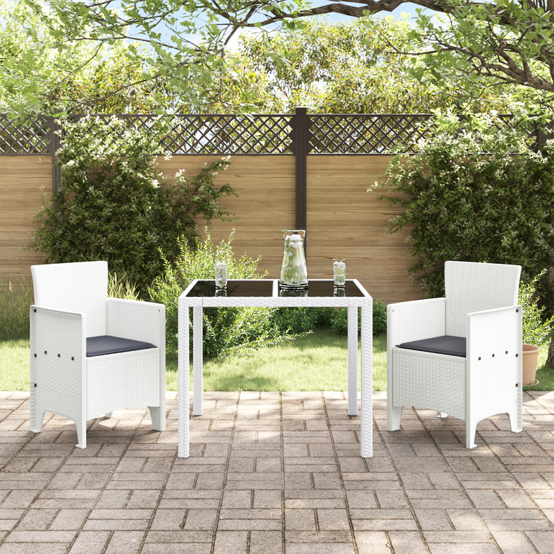 vidaXL Garden Chair 2 pcs White 53 x 49 x 85 cm Polypropylene