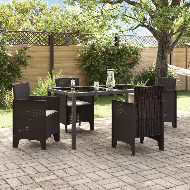 vidaXL Garden Chair 4 pcs Brown 53 x 49 x 85 cm Polypropylene
