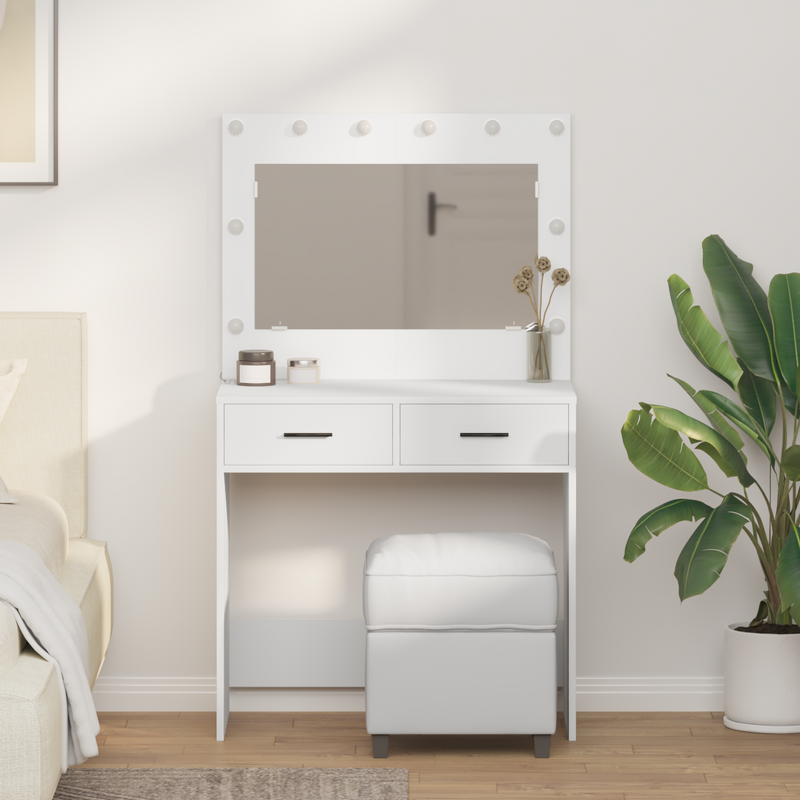 vidaXL Dressing Table White 78.5 x 41 x 135 cm Engineered wood