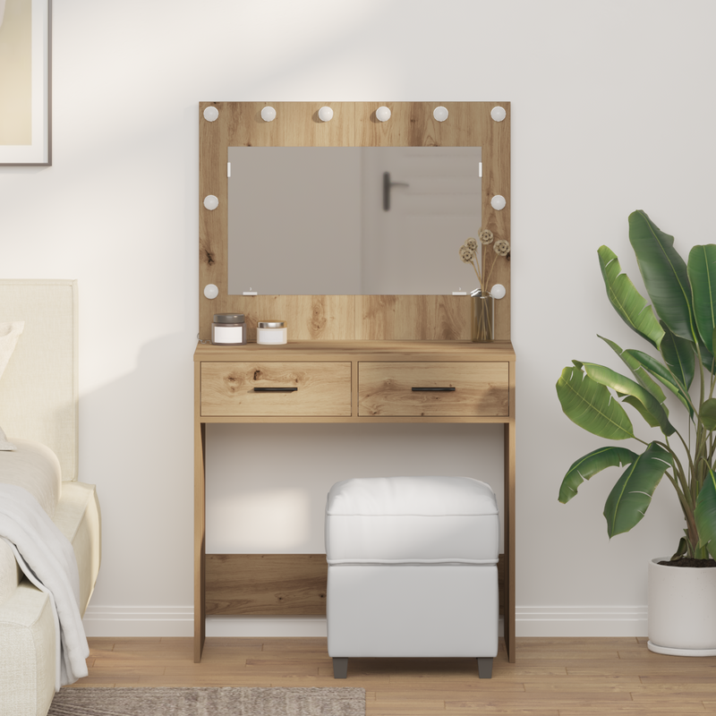 vidaXL Dressing Table Artisan oak 78.5 x 41 x 135 cm Engineered wood