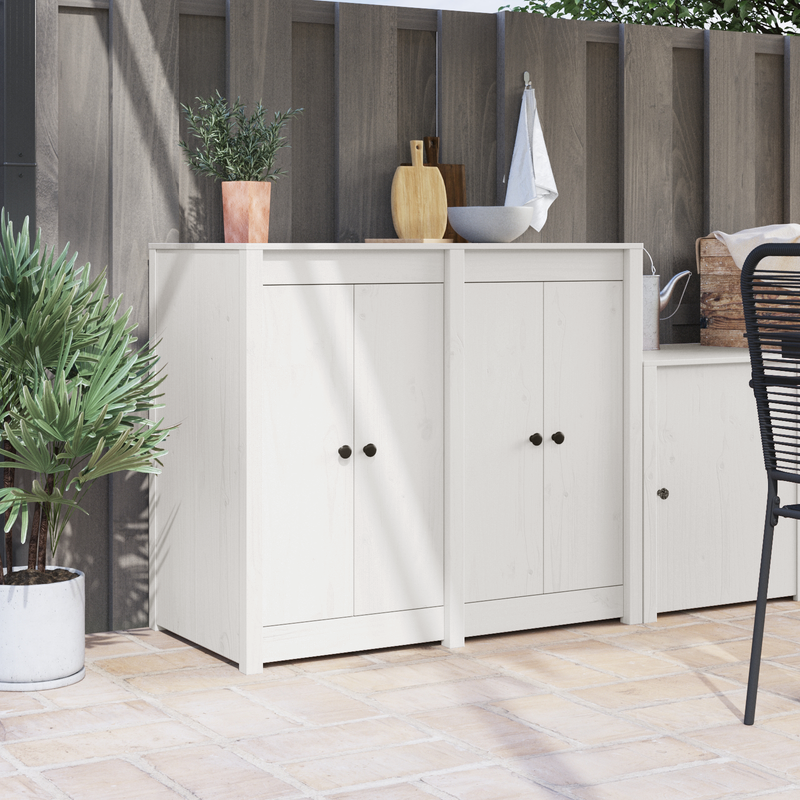 vidaXL Kitchen Door 2 pcs White 50 x 9 x 82 cm Solid Pine wood