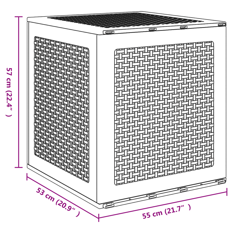 vidaXL Garden Storage Box Anthracite 55 x 53 x 57 cm Polypropylene