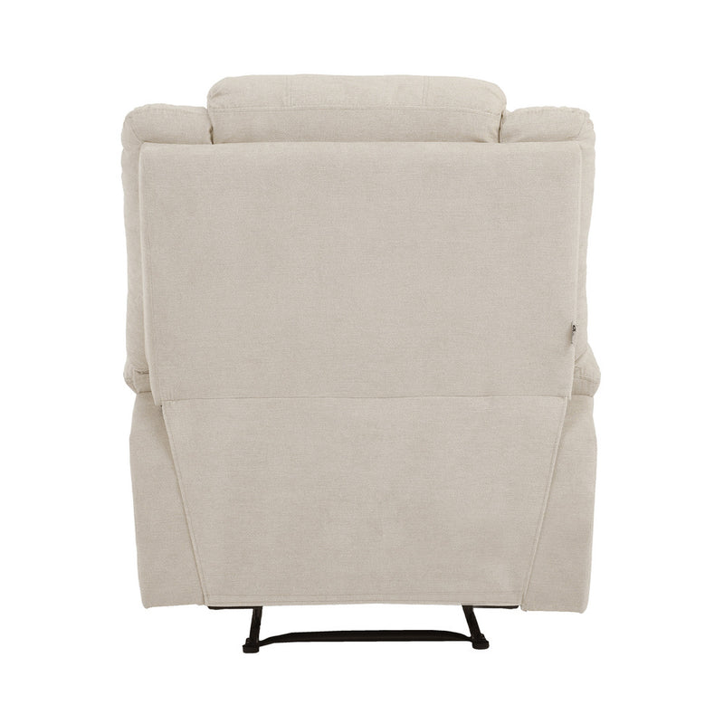 Oikiture Recliner Chair Padded Lounge With Side Pocket Polyester Beige