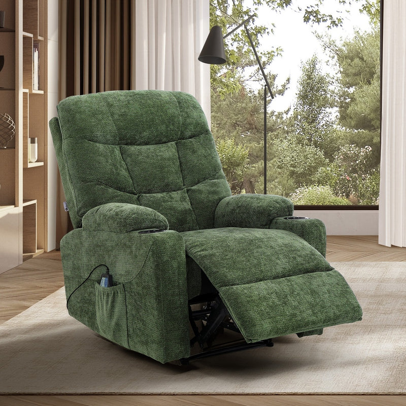 Oikiture Heated Electric Recliner Massage Chair Green