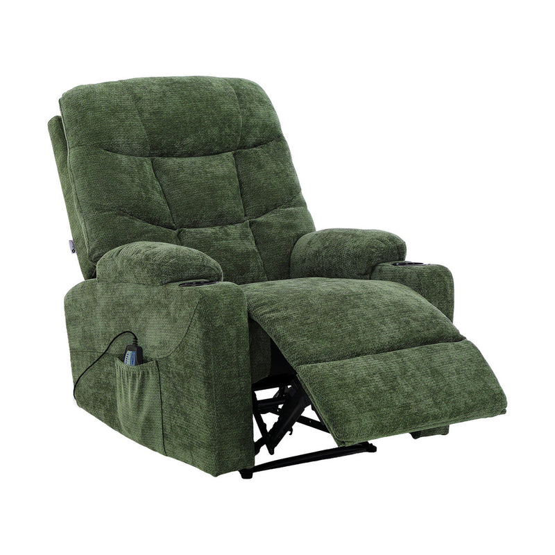Oikiture Heated Electric Recliner Massage Chair Green