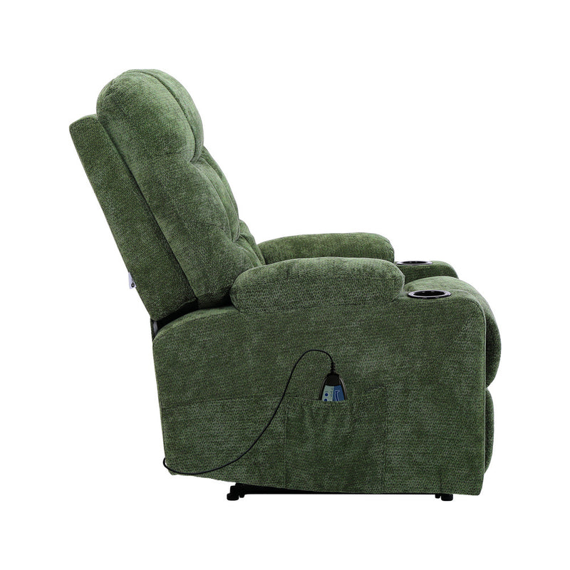 Oikiture Heated Electric Recliner Massage Chair Green