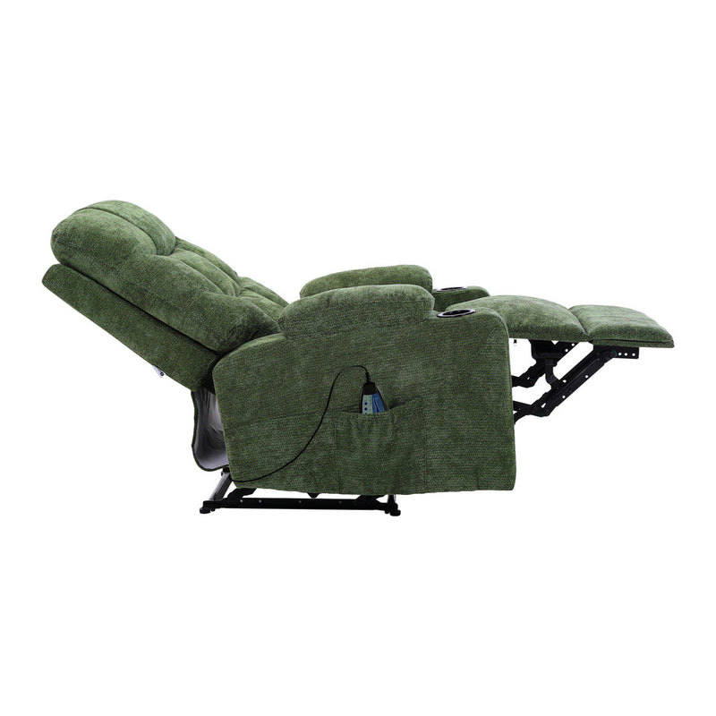 Oikiture Heated Electric Recliner Massage Chair Green