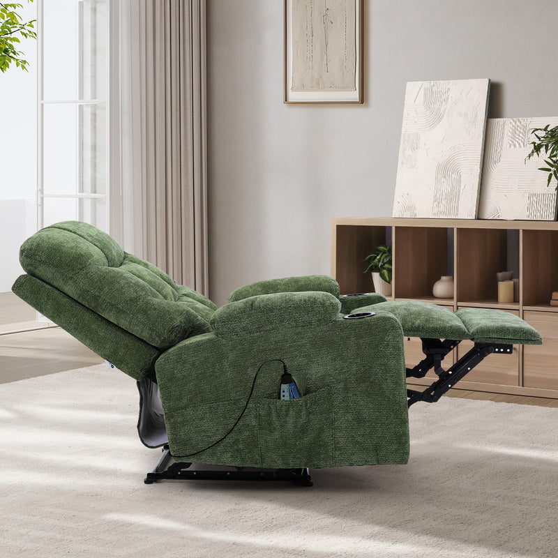 Oikiture Heated Electric Recliner Massage Chair Green
