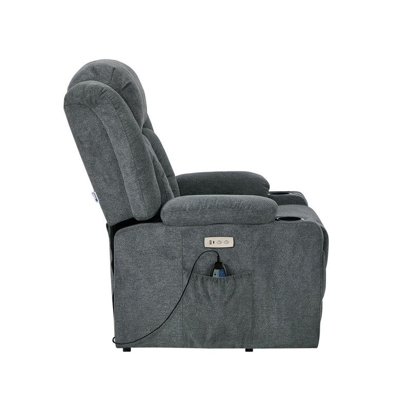 Oikiture Recliner Chair Lift Heated Massage Armchair Charge Ports