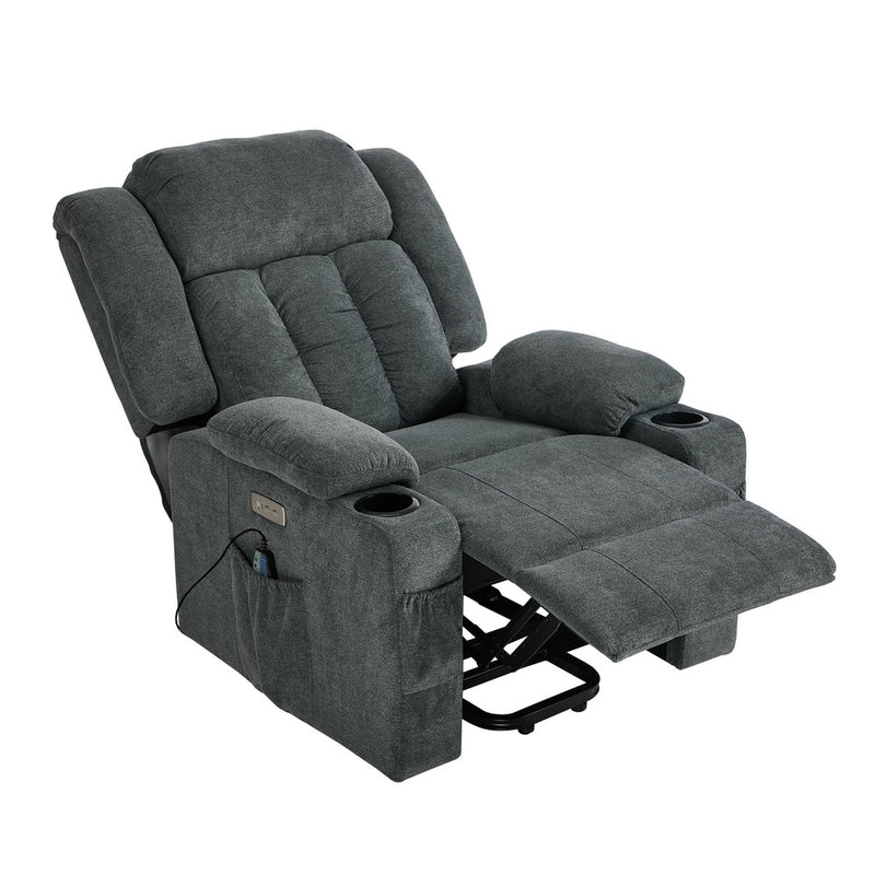 Oikiture Recliner Chair Lift Heated Massage Armchair Charge Ports
