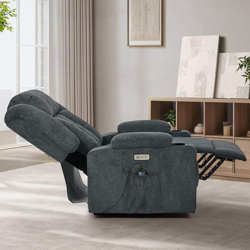 Oikiture Recliner Chair Lift Heated Massage Armchair Charge Ports